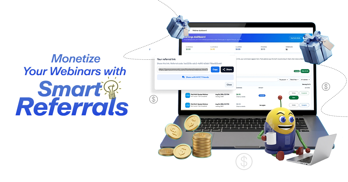 MYCommunityToday Adds Paid Webinars & Referral Rewards